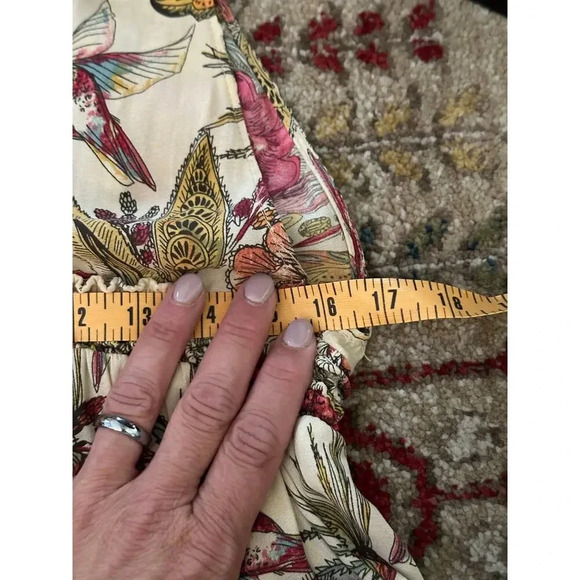 Free People Haze Bird Floral Printed Ruffle Trim Boho Tunic Top Size XS - Picture 10 of 14